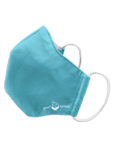 Green Sprouts Reusable Face Mask for Adults - Small - Aqua - Cozy Farm 