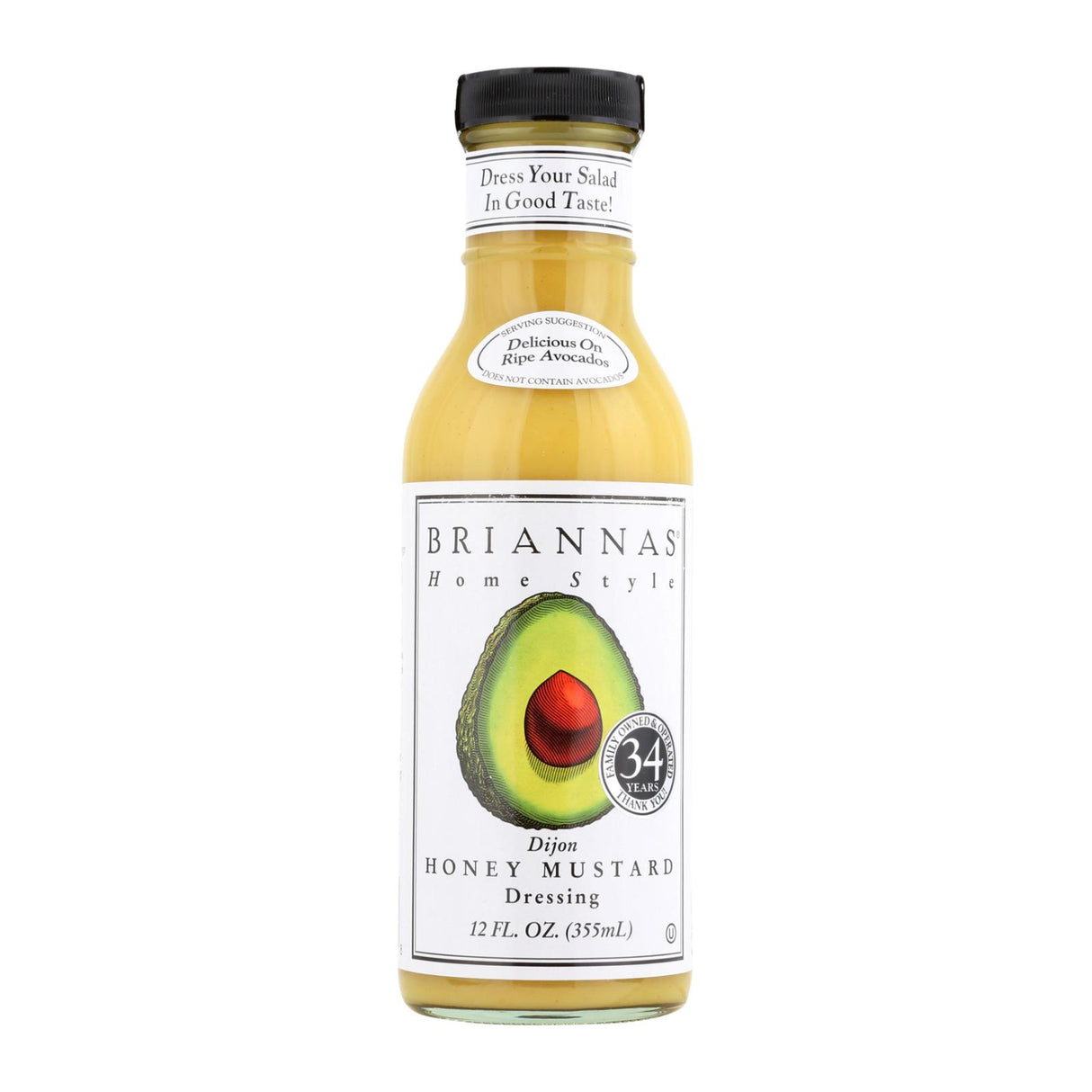 Brianna's Dijon Honey Mustard Salad Dressing - 6 Pack of 12 Fl Oz Bottles - Cozy Farm 