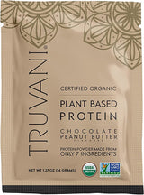 Truvani Natural Protein Powder, Peanut Butter Chocolate - 10 Packets of 1.27 oz - Cozy Farm 