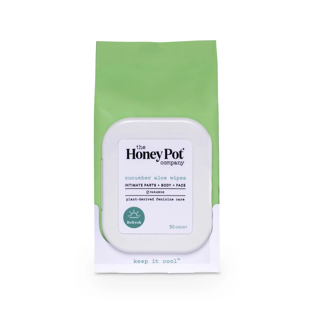 The Honey Pot - Wipes Intimate Cucumber Aloe (Pack of 30) - Cozy Farm 