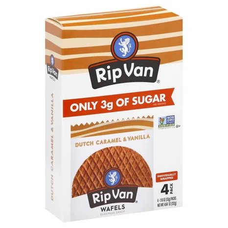 Rip Vanilla Waffles (Pack of 12) - Dutch Caramel & Vanilla Flavor, 4.64 Oz - Cozy Farm 