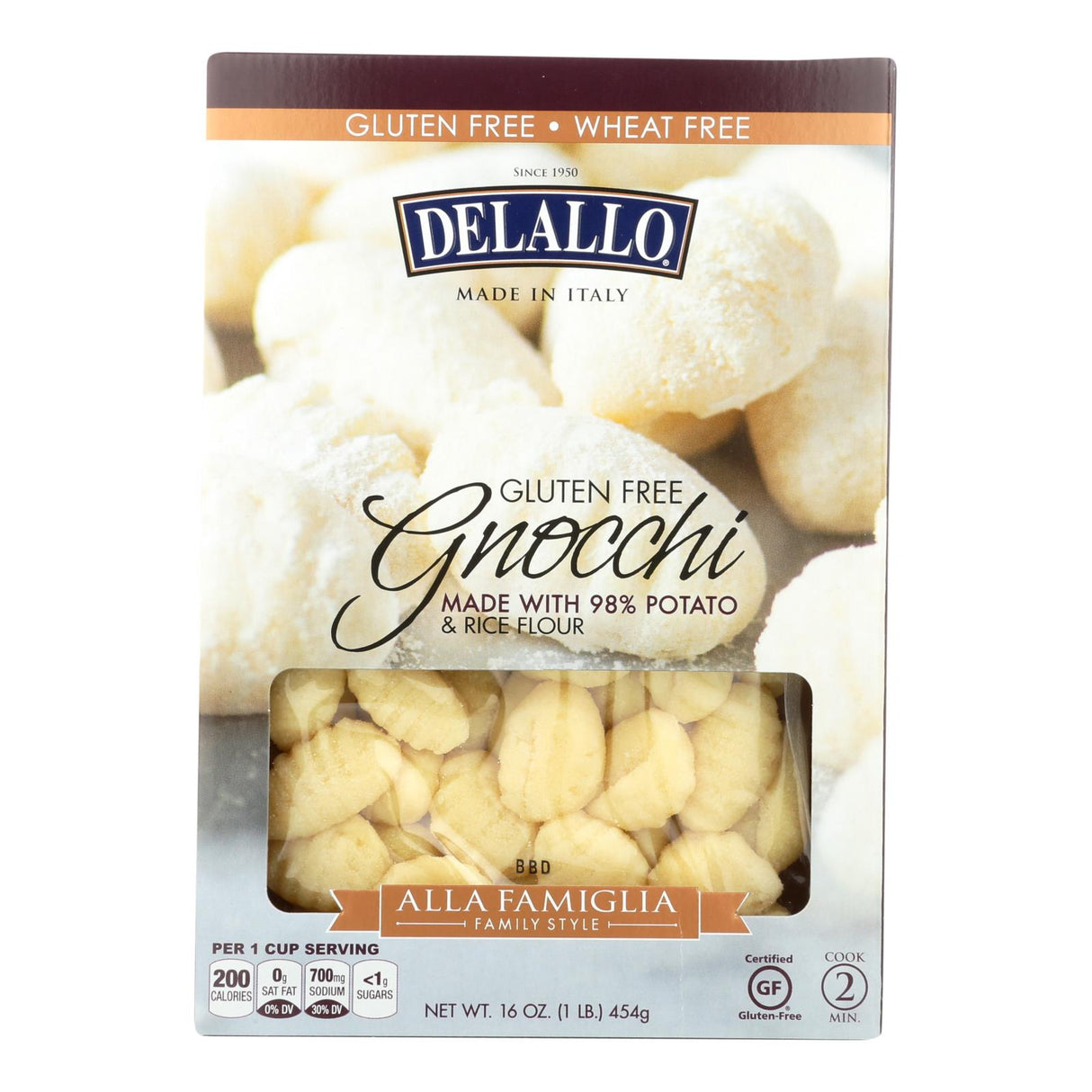 Delallo Gluten-Free 16 Oz Gnocchi (Pack of 6) - Cozy Farm 