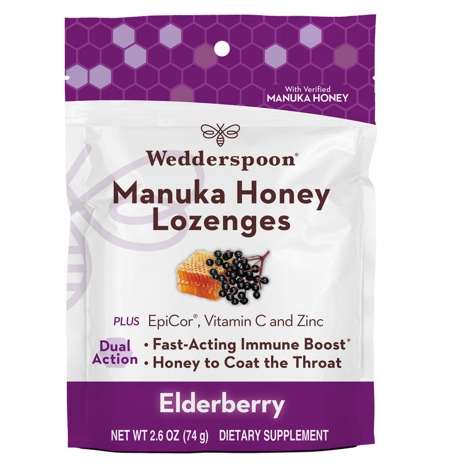 Wedderspoon Manuka Honey Elderberry Lozenges (Pack of 6, 2.6oz Jars) - Cozy Farm 