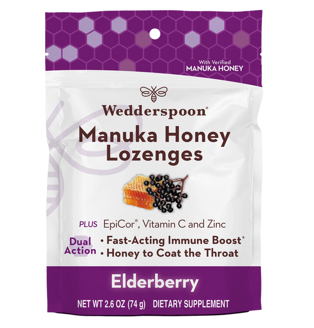 Wedderspoon Manuka Honey Elderberry Lozenges (Pack of 6, 2.6oz Jars) - Cozy Farm 