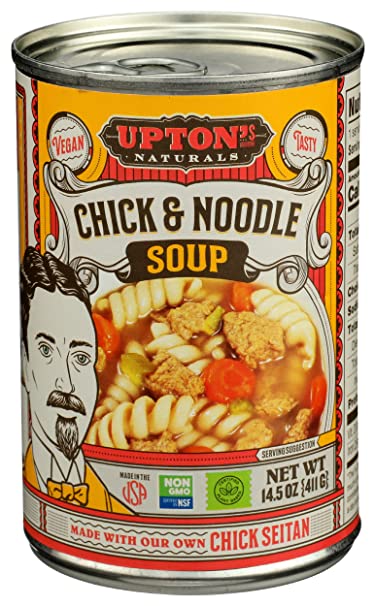 Upton's Naturals Vegan Chick'n & Noodle Soup 8 Pack, 14.5 oz ea - Cozy Farm 