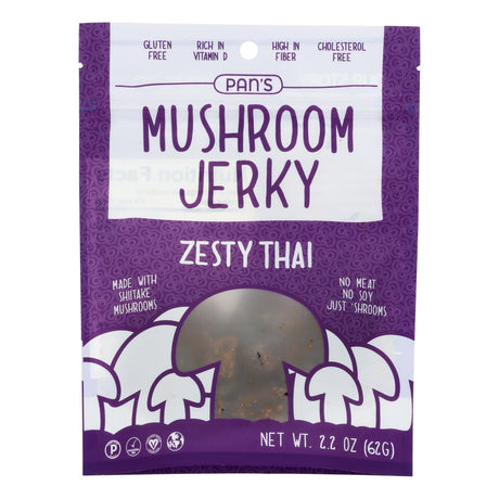 Pan's Zesty Thai Plant-Based Mushroom Jerky (Pack of 6 2.2 Oz Bags) - Cozy Farm 