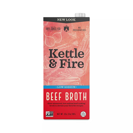 Kettle & Fire Low Sodium Chicken Bone Broth (Pack of 6) 32 Oz - Cozy Farm 
