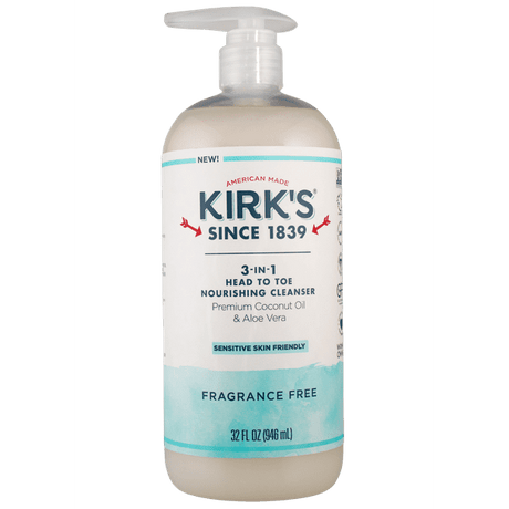Kirk's 3-in-1 Fragrance-Free Cleanser (32 Fl Oz) - Cozy Farm 