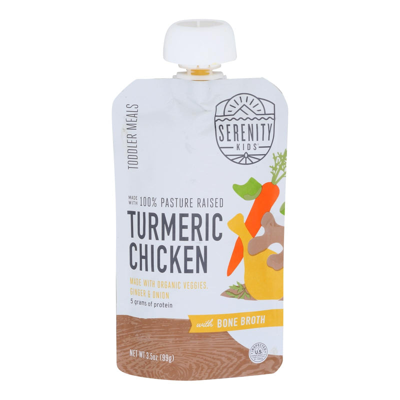 Serenity Kids Turmeric Chicken Boon Broth Pouch (Pack of 6 - 3.5 Oz) - Cozy Farm 