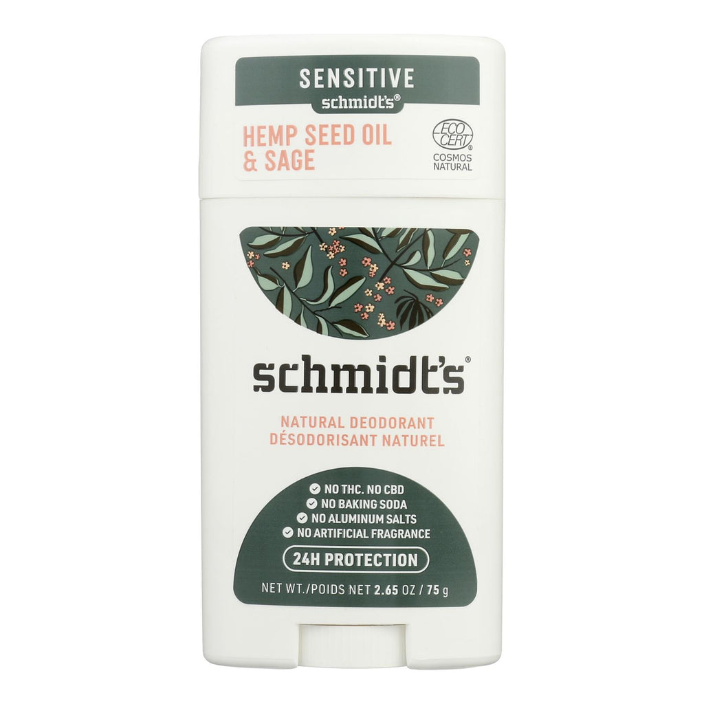 Schmidt's Deodorant Hemp-Sage/Vetiver  - 2.65 Oz - Cozy Farm 
