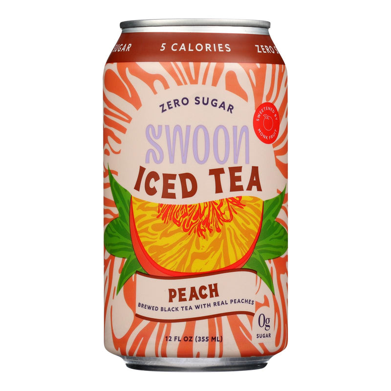 Swoon Zero Sugar Peach Iced Tea (Pack of 12, 12 fl. oz.) - Cozy Farm 