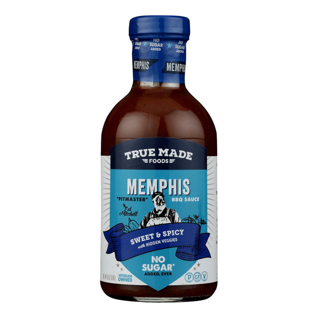 True Made Foods Memphis Style BBQ Sauce No Sugar Added (Pack of 6-18 oz) - Cozy Farm 