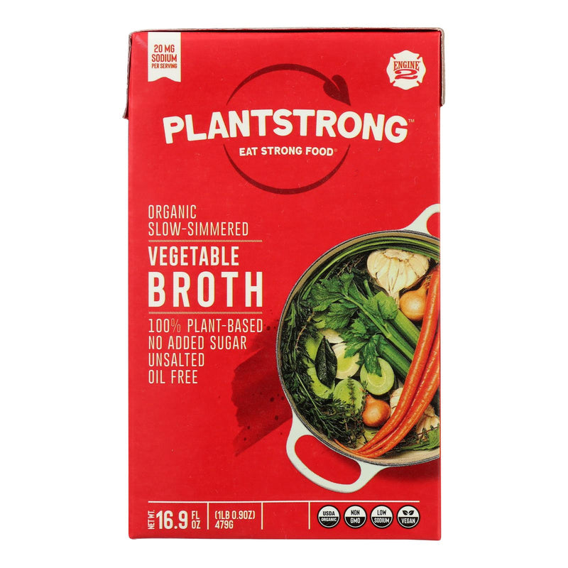 PlantStrong - Broth Slow Simmered Veg (Pack of 6) 16.9 Fl Oz - Cozy Farm 