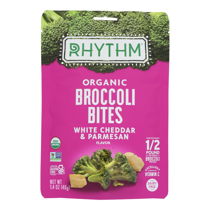 Rhythm Superfoods Broc Bite White Cheddar Parmesan, 1.4 Oz (Pack of 10) - Cozy Farm 