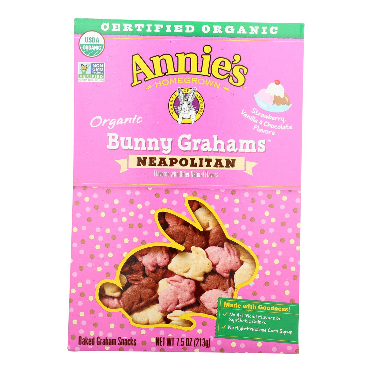 Annie's Homegrown Neapolitan Bunny Crackers (12 Pack, 7.5 oz Boxes) - Cozy Farm 