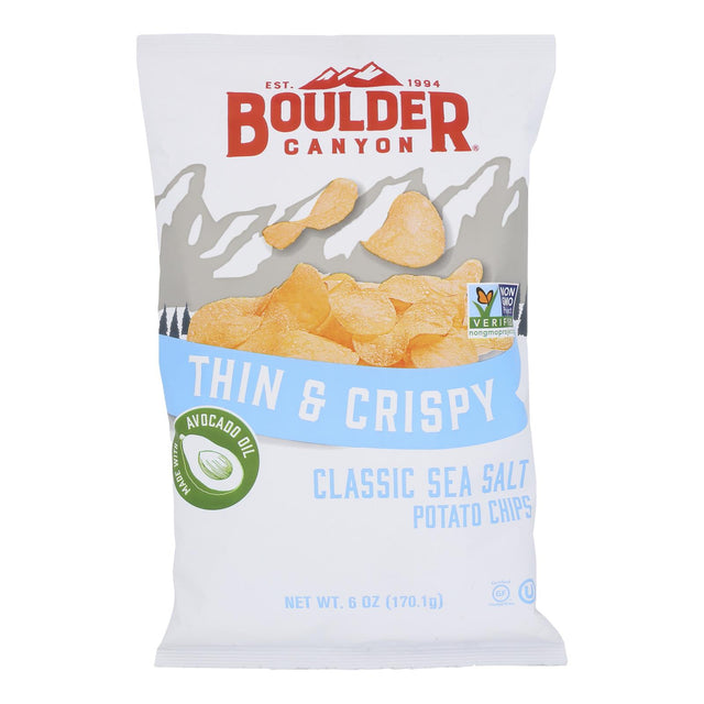 Boulder Canyon Potato Chips Sea Salt & Avocado Oil 6 Oz, Pack of 12 - Cozy Farm 