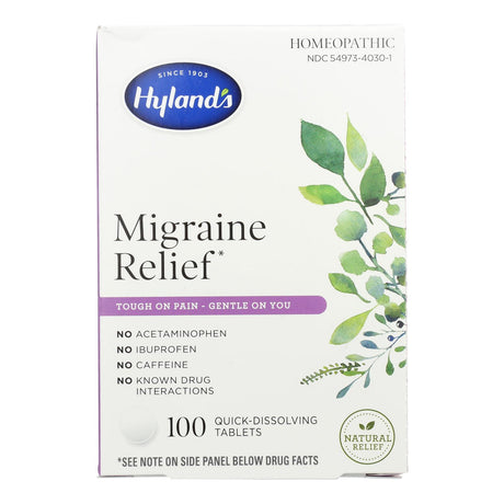 Hyland's Migraine Relief Homeopathic Remedy, 100 Tablets - Cozy Farm 