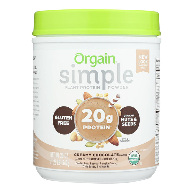 Orgain Plant Protein Powder, Creamy Chocolate - 1.25 lb - Cozy Farm 