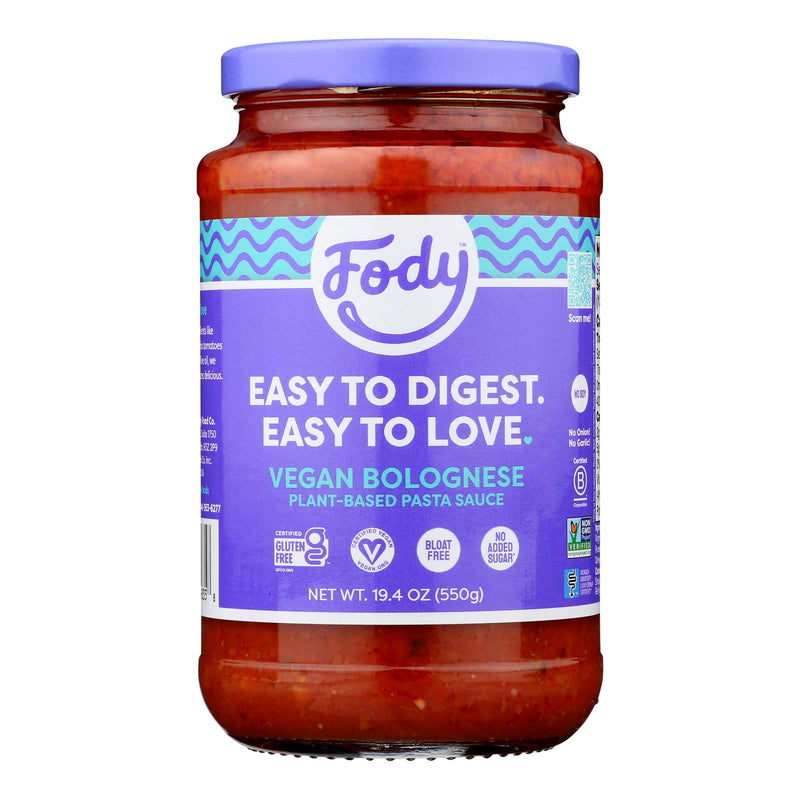 Fody Food Company - Sauce Pasta Vegan Bolognese (Pack of 6, 19.4 oz.) - Cozy Farm 