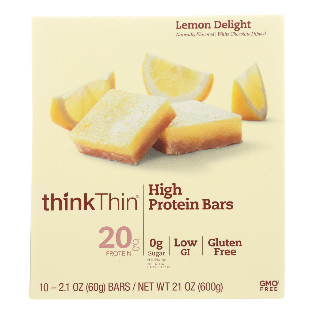 Think! Thin Lemon Delight High Protein Bars (Pack of 10) 2.1 Oz - Cozy Farm 