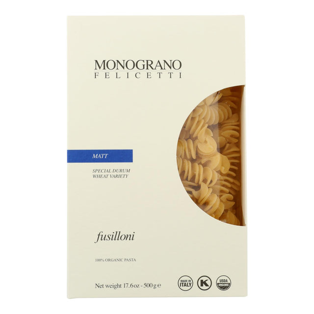 Monograno Matt Organic Fusilloni Pasta, Pack of 8, 17.64 Oz - Cozy Farm 