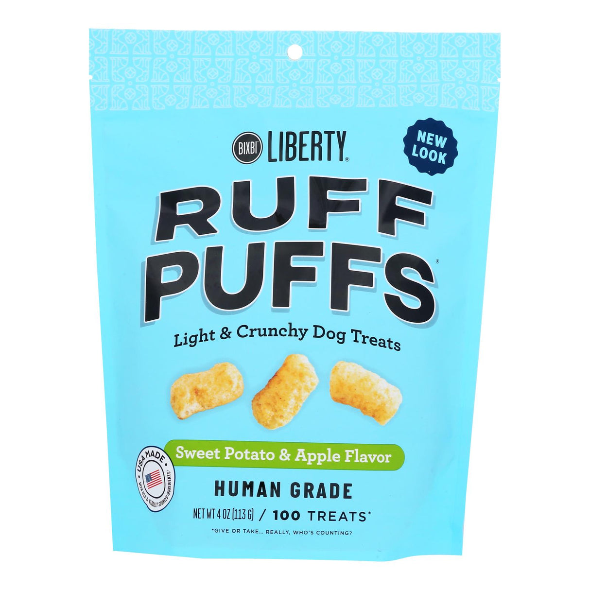 Bixbi Ruff Puffs: Sweet Potato & Apple Delicacy (Pack of 8 - 4 Oz.) - Cozy Farm 