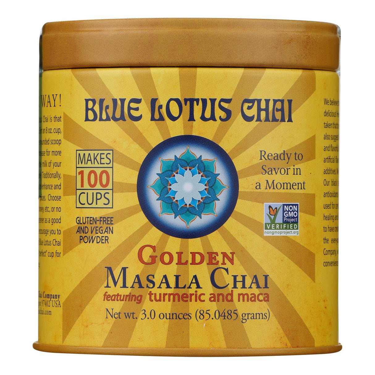 Blue Lotus Organic Masala Chai Golden, 6 Pack, 3 Oz Each - Cozy Farm 