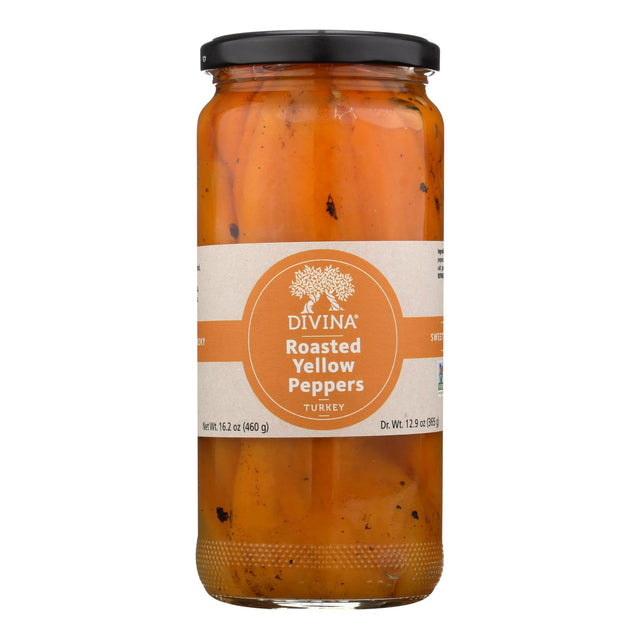 Divina Roasted Yellow Peppers, 6 x 16.2 Oz - Cozy Farm 