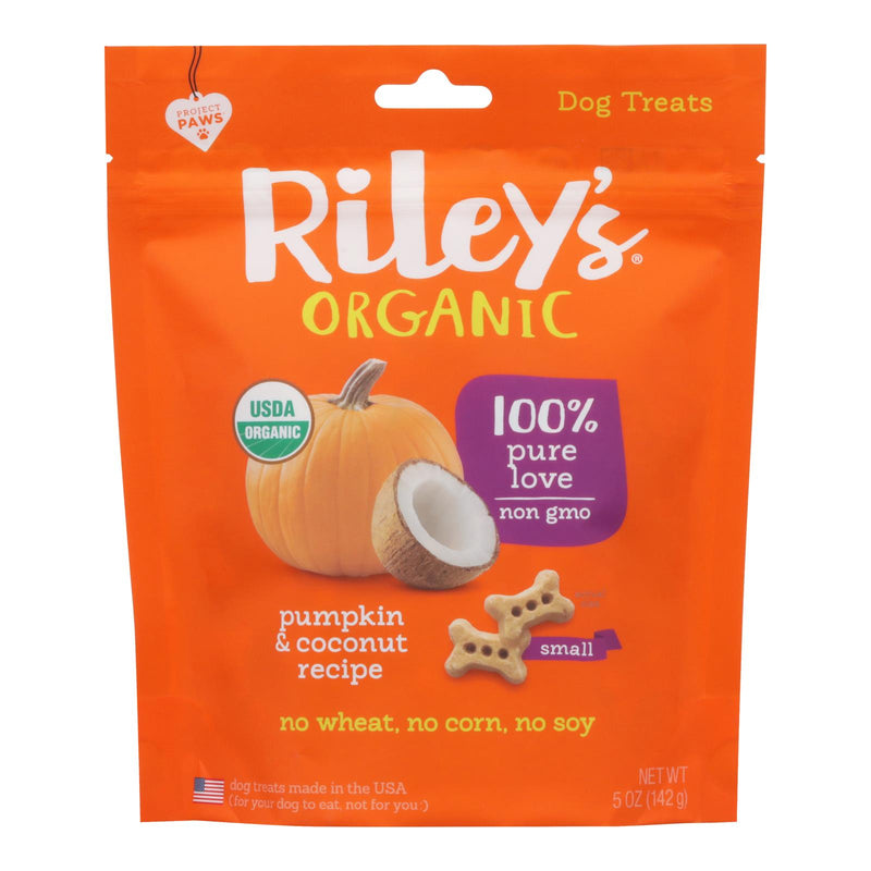 Riley's Organics Organic Dog Treats (Pack of 6) Pumpkin & Coconut Recipe, Small - 5 Oz - Cozy Farm 