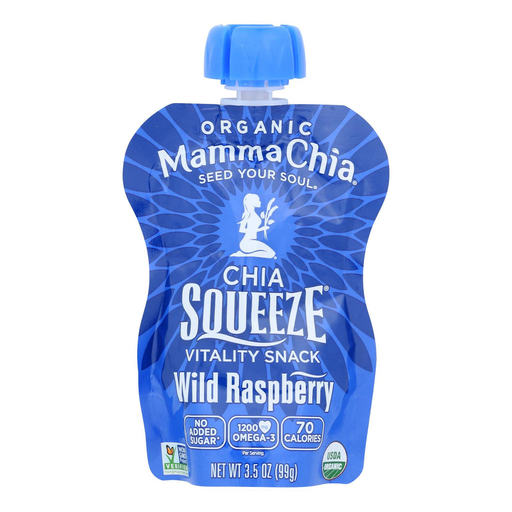 Mamma Chia Wild Raspberry Organic Vitality Snack (Pack of 16) 3.5 Oz. - Cozy Farm 