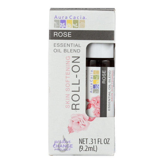 Aura Cacia Rose Essential Oil Roll-On, Pack of 4, 0.31 Fl Oz Each - Cozy Farm 