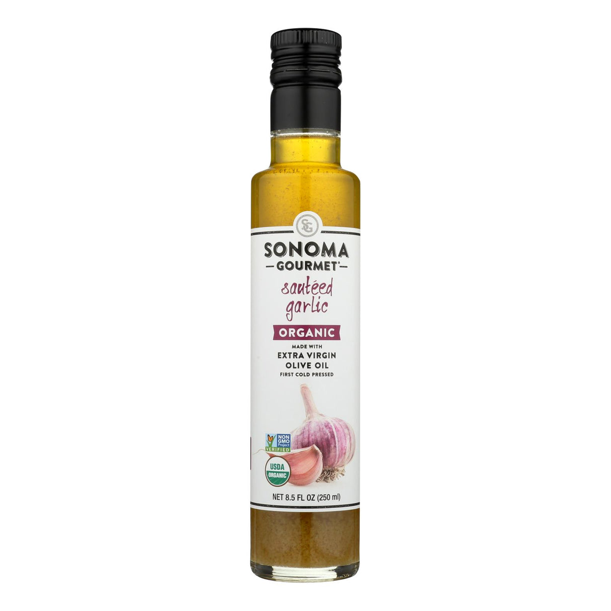 Sonoma Gourmet Organic Extra Virgin Olive Oil: Sautéed Garlic Flavor | 6 Pack | 8.5 Fl Oz - Cozy Farm 