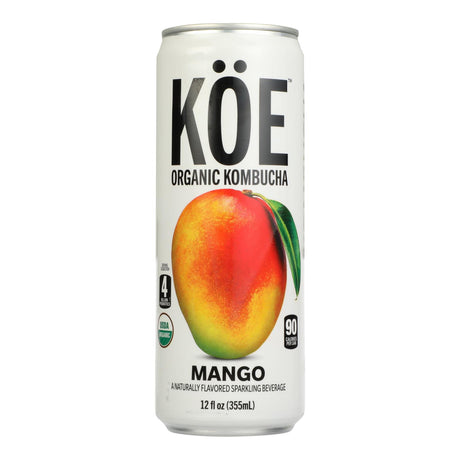 Kombucha Koe Mango Flavor Kombucha, 12 Fl Oz (Pack of 12) - Cozy Farm 