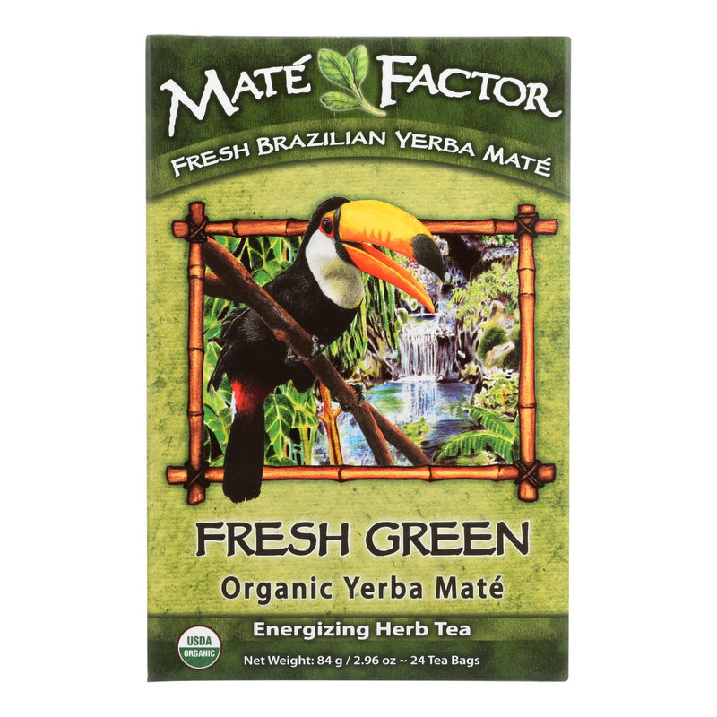 Mate Factor Fresh Green Organic Yerba Mate Tea Bags  - Case Of 6 - 24 Bag - Cozy Farm 