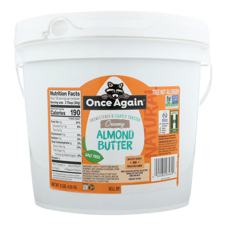 Once Again Natural Premium Smooth Almond Butter - 9 lb. Single Bulk Item - Cozy Farm 