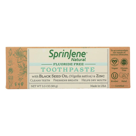 Sprinjene Fluoride-Free Natural Toothpaste - 3.5 Oz - Cozy Farm 