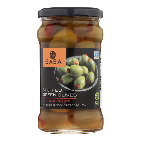 Gaea Stuffed Green Olives with Real Pimento (Pack of 8, 6 Oz) - Cozy Farm 