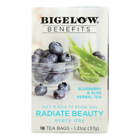 Bigelow Tea Blueberry Aloe Radiate Beauty Tea (Pack of 6 - 18 Bags) - Cozy Farm 