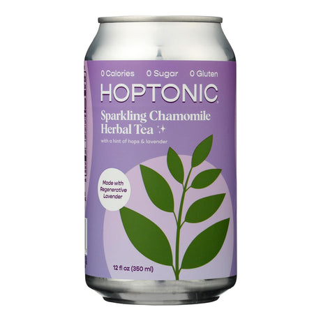 Hoptonic Sparkling Herbal Tea, Chamomile, 6-Pack (12 Fl Oz/Fluid Oz.) - Cozy Farm 