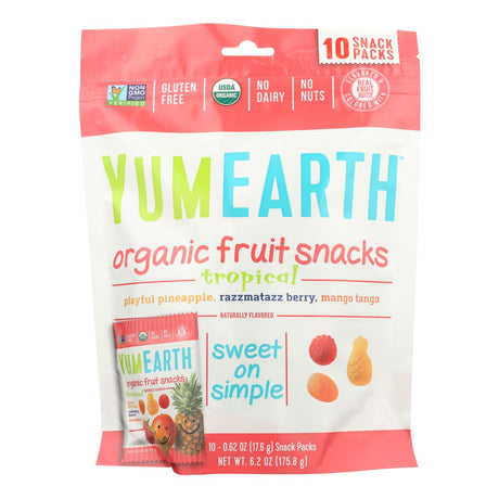 YumEarth Organic Tropical Fruit Snacks - 6.2 Oz Pack of 12 - Cozy Farm 