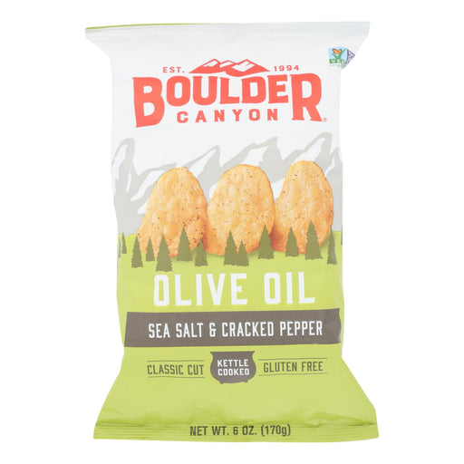 Boulder Canyon Chips Olive Oil Sea Salt & Pepper - Pack Of 12-6 Oz - Cozy Farm 