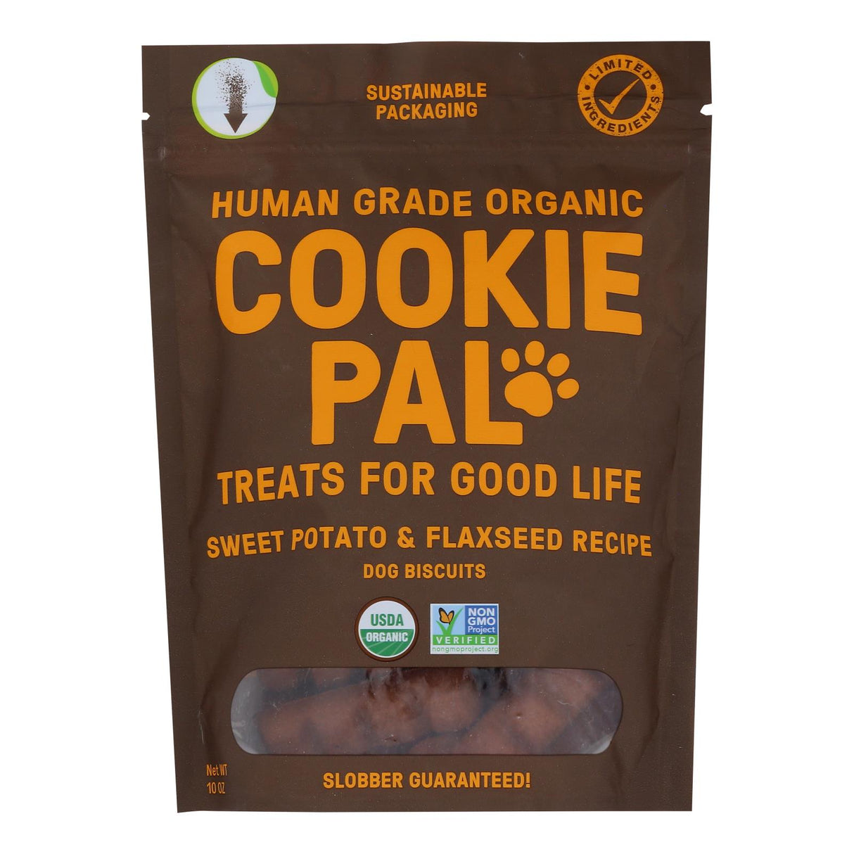 Cookie Pal Sweet Potato Flaxseed Dog Treats (Pack of 4 - 10oz) - Cozy Farm 