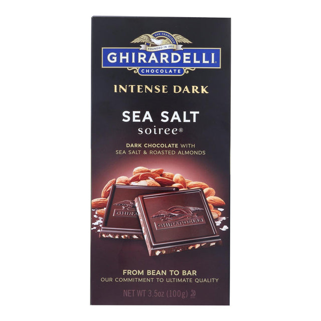 Ghirardelli Dark Bar Sea Salt Soiree Bars - Chocolate Intense (Pack of 12) 3.5 Oz. - Cozy Farm 