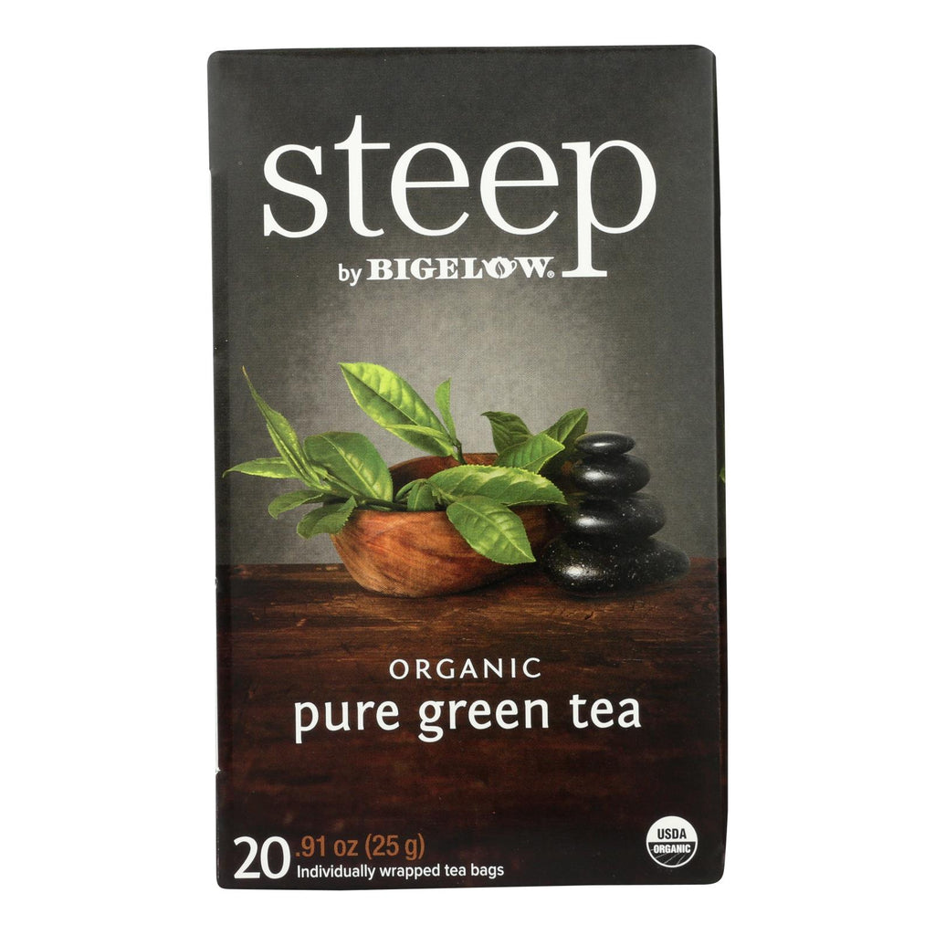 Steep By Bigelow Organic Green Tea - Pure Grn (Pack of 6) 20 Bags - Cozy Farm 