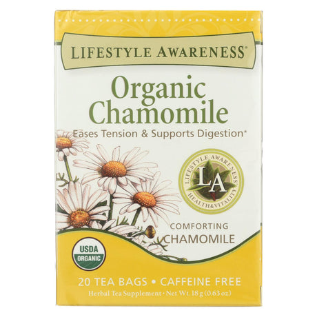 Organic Chamomile Herbal Tea by Lifestyle Awareness (Pack of 6 - 20 Tea Bags) - Cozy Farm 