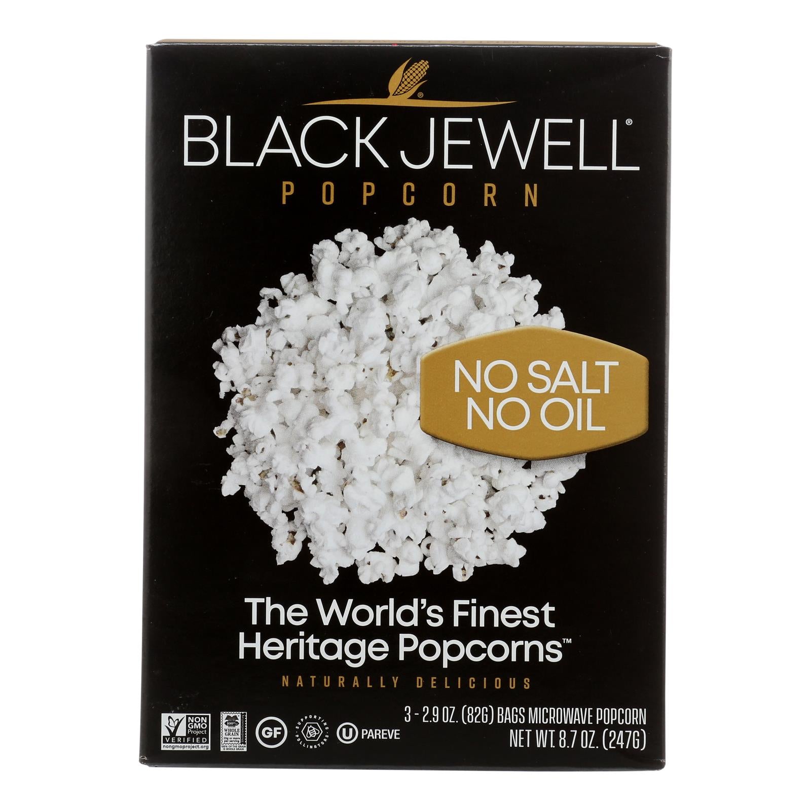 Microwave Black Jewell Popcorn No Salt No Oil