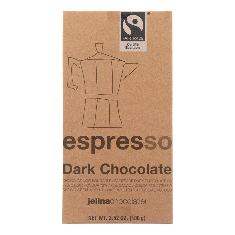 Jelina Chocolatier Espresso Dark Chocolate (Pack of 8) 3.5 Oz - Cozy Farm 