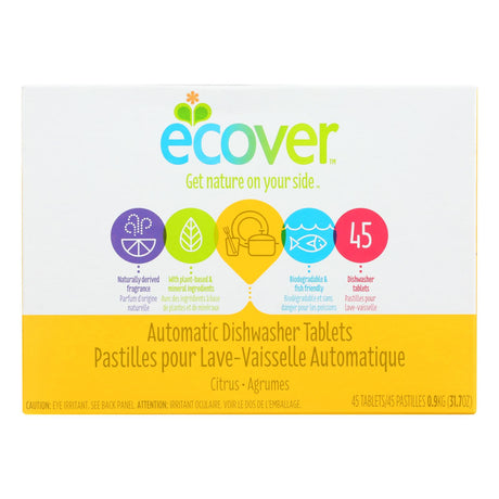 Ecover Automatic Dishwasher Tablets - Citrus Fresh, Plant-Based, Phosphate-Free - 45 Count - Cozy Farm 