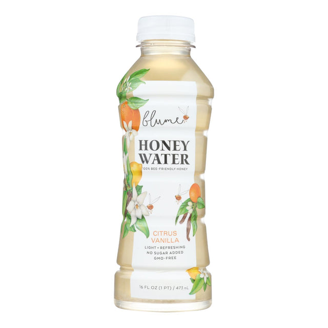 Blume Honey Water (Pack of 12-16 Fl Oz) - Organic Honey Wtr with Citrus Vanilla Flavor - Cozy Farm 