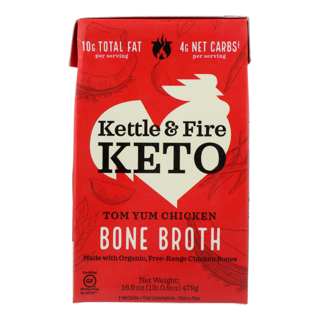 Kettle and Fire - Bone Broth Tom Yum Chicken (Pack of 6) 16.9 Oz - Cozy Farm 